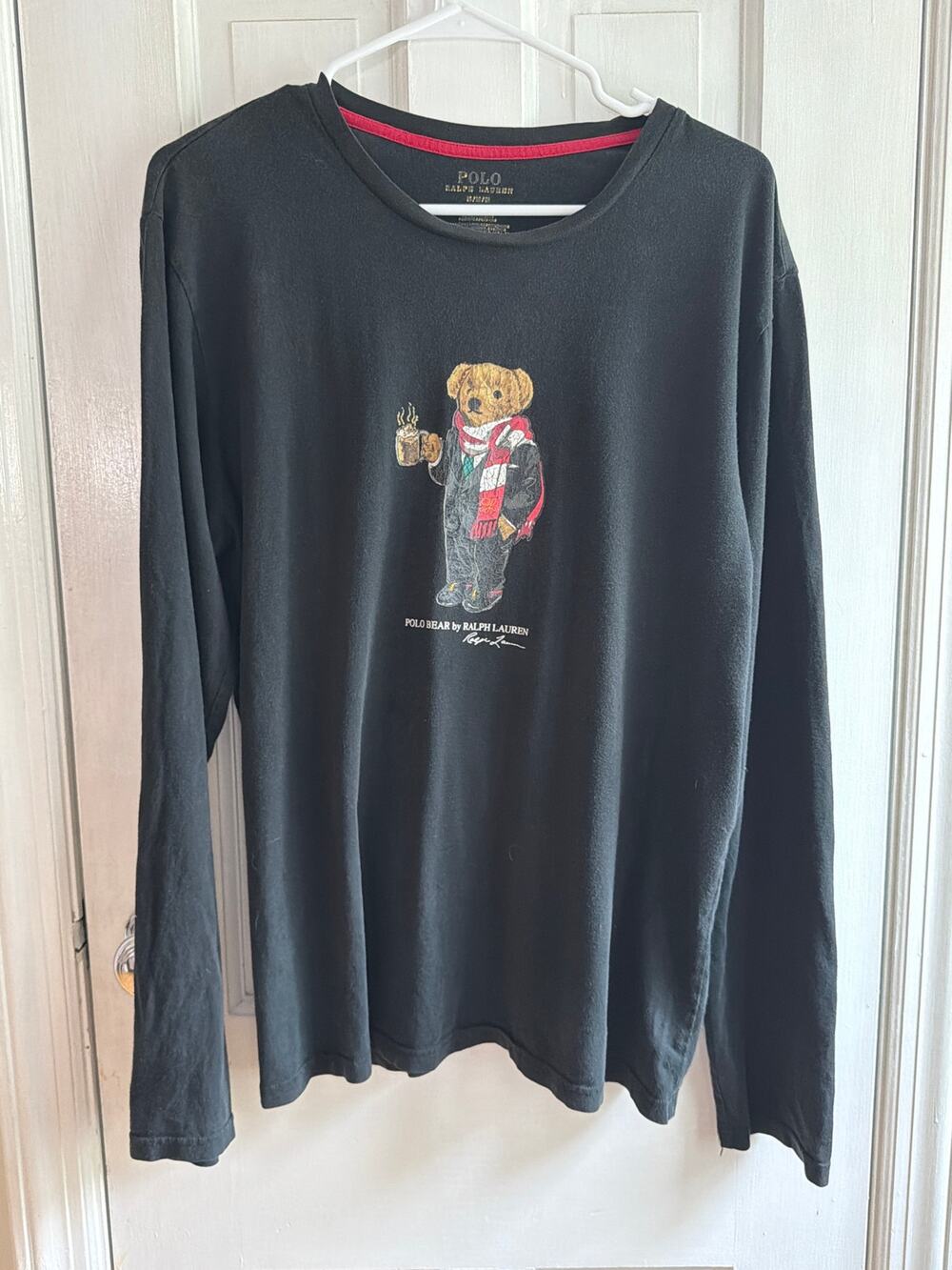 Vintage Polo Ralph Lauren Bear Graphic Long Sleeve Shirt - Size Medium